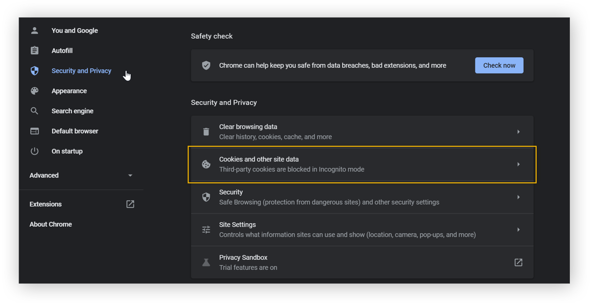 Como ativar e desativar cookies do navegador EMX
